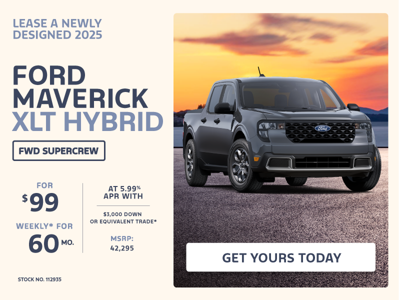 Lease a 2025 Maverick XLT Hybrid FWD SuperCrew for $99 weekly*