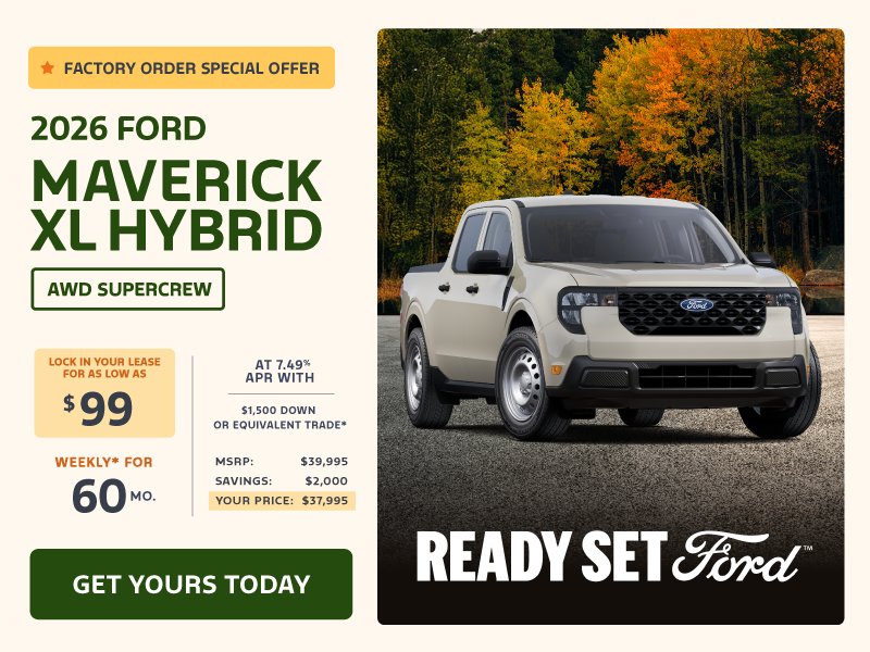 Factory Order - Lease a 2026 Maverick XL Hybrid AWD SuperCrew for $99 weekly*