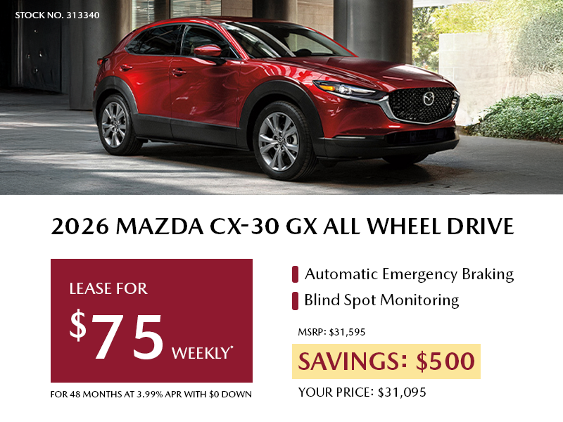 Pacific Mazda in Victoria | Lease a 2026 Mazda CX-30 GX AWD for
