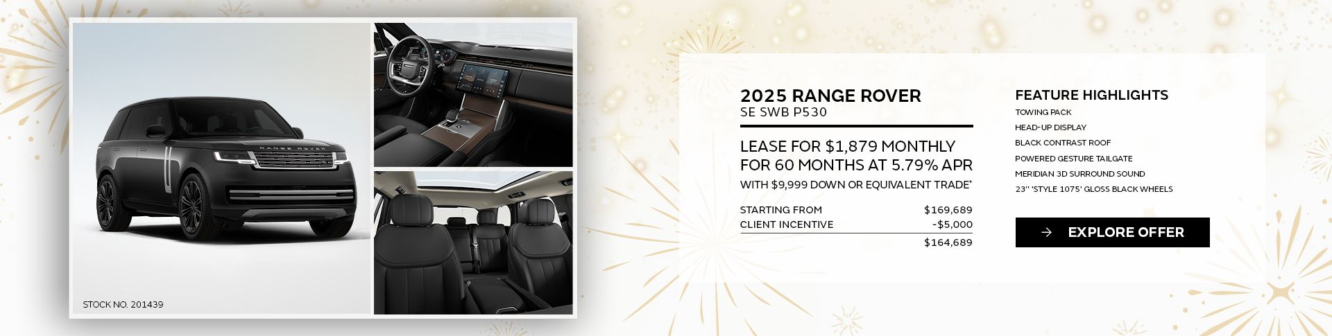 Lease a 2025 Range Rover SE SWB P530 for $1,879 monthly*