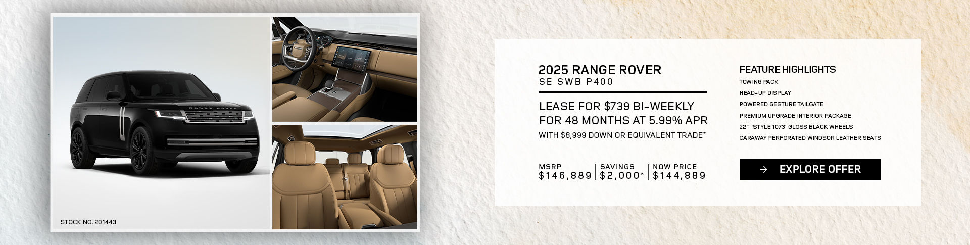 Lease a 2025 Range Rover Sport Dynamic SE P400 for $595 bi-weekly* (Copy)