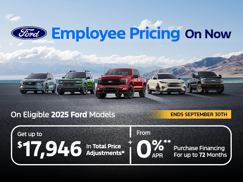 Get up to $17,946 in Total Ford Employee Price Adjustments*