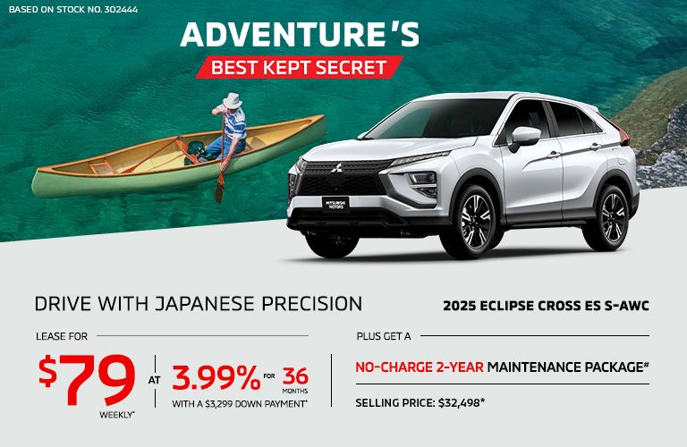 Lease a 2025 Mitsubishi Eclipse Cross ES S-AWC for as low as $79 weekly*