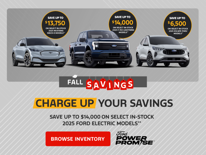 Save up to $14,000 on select in-stock 2025 Ford electric models*