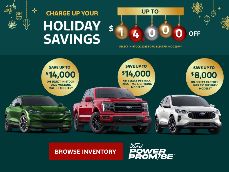 Save up to $14,000 on select in-stock 2025 Ford electric models*