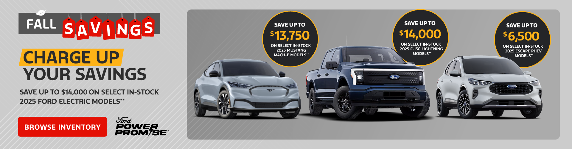 Save up to $14,000 on select in-stock 2025 Ford electric models*