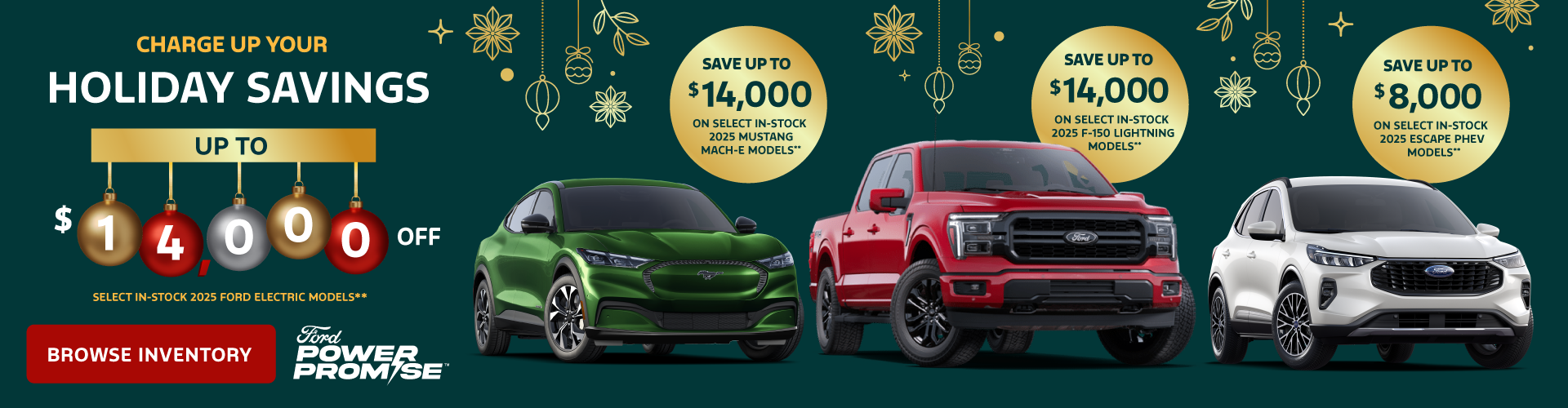 Save up to $14,000 on select in-stock 2025 Ford electric models*