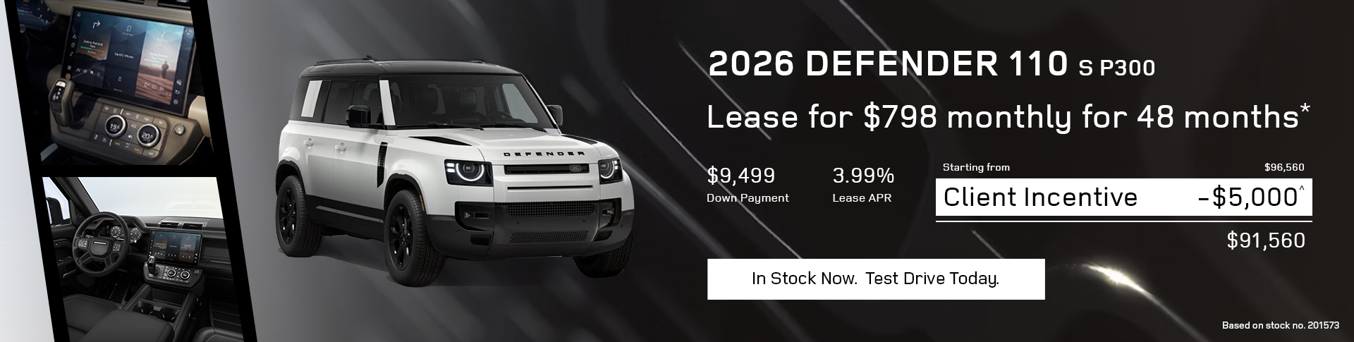 Lease a 2026 Defender 110 S P300 for $798 monthly*