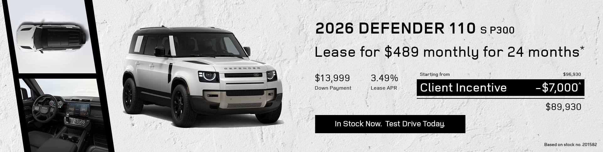 Lease a 2026 Defender 110 S P300 for $739*