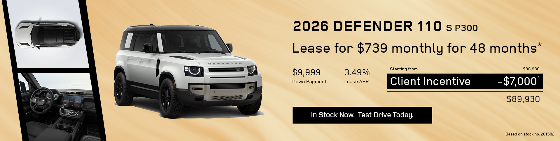 Lease a 2026 Defender 110 S P300 for $739*