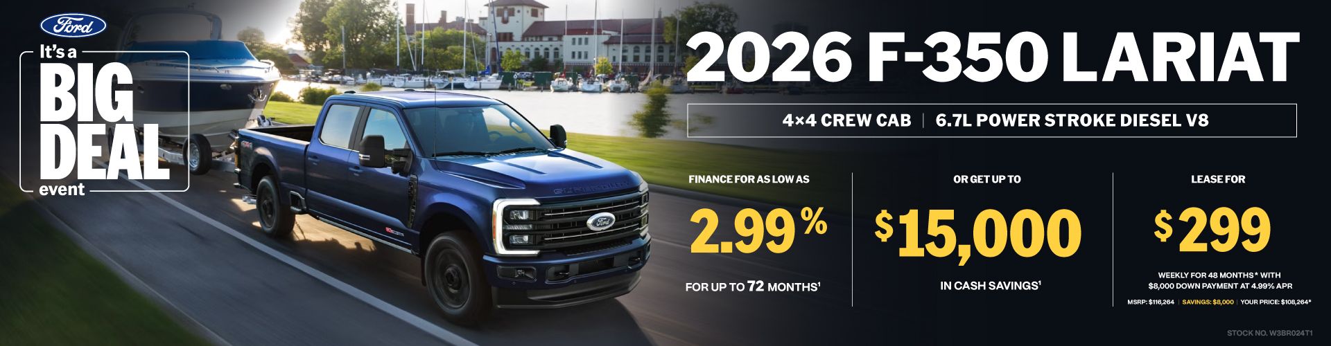 Lease a 2026 Ford Super Duty F-350 SRW Lariat 4X4 Crew Cab for $299 weekly*