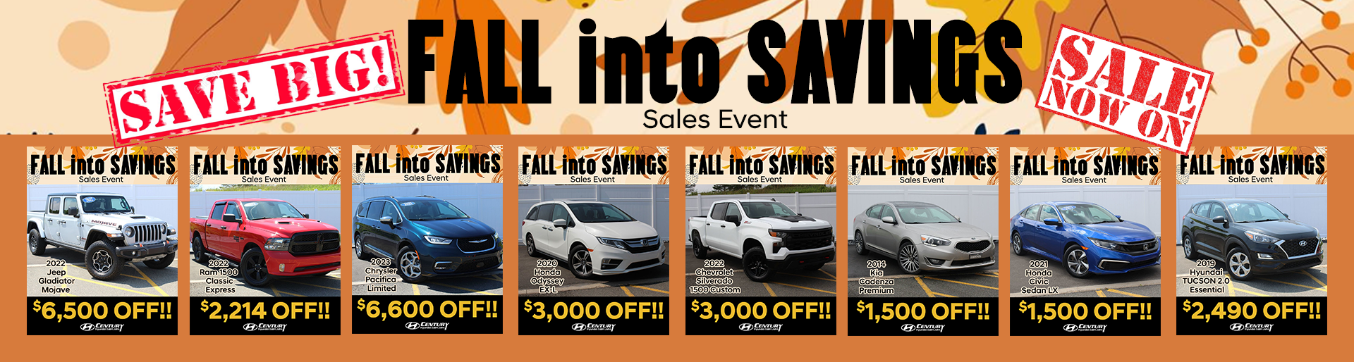 fall into savings used car sale event
