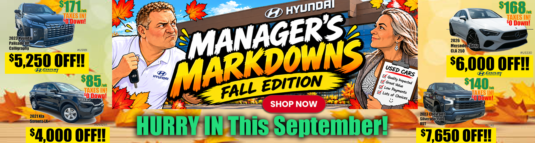 Managers Markdowns - Fall edition Managers Markdowns - Fall edition