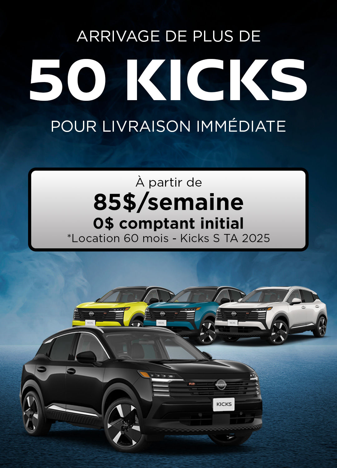 Plus de 50 Kicks 2025 en route chez Coupal & Brassard Nissan!