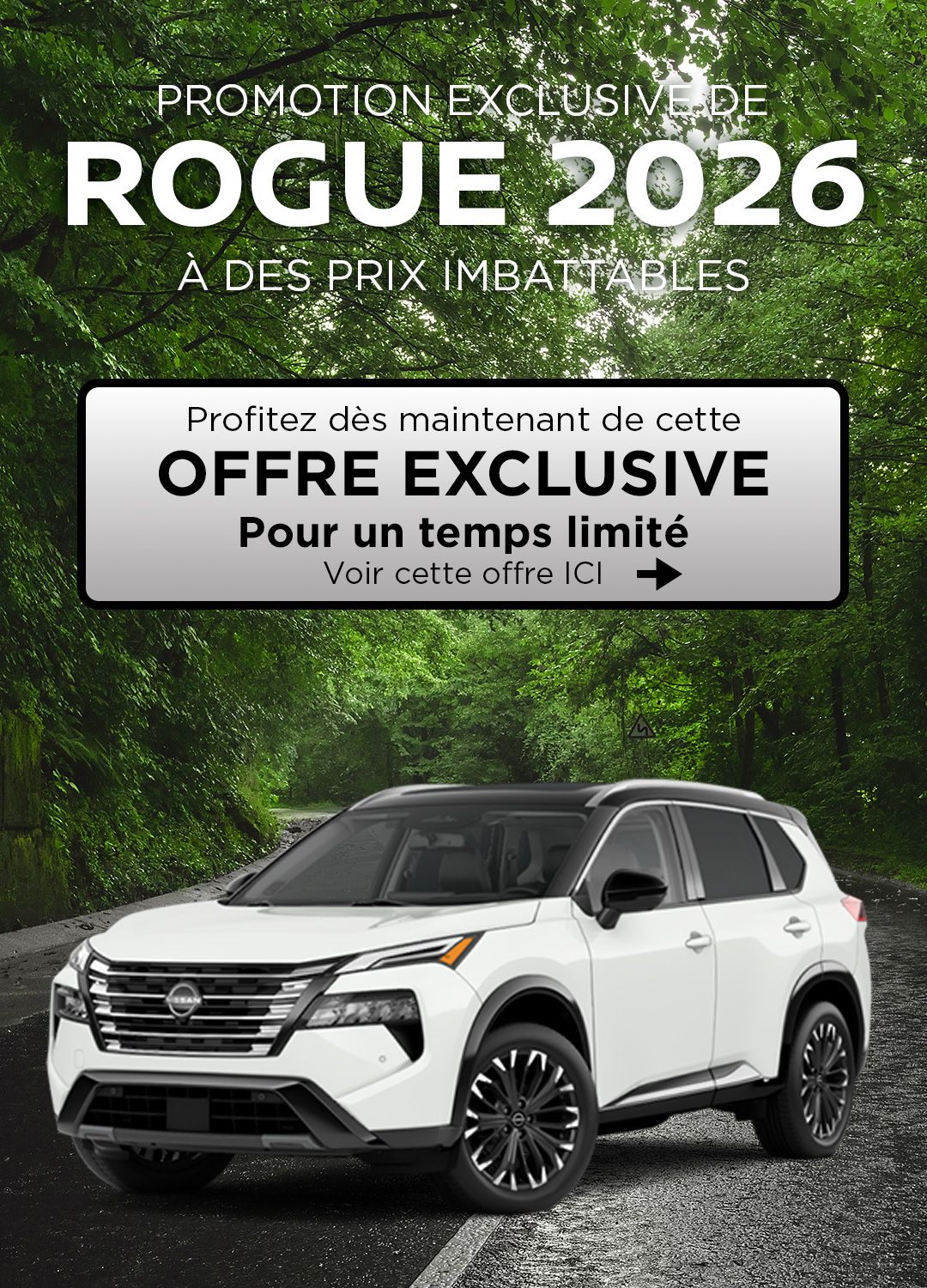 Promotion du Nissan Rogue à partir de 114$\semaine chez Coupal & Brassard Nissan!