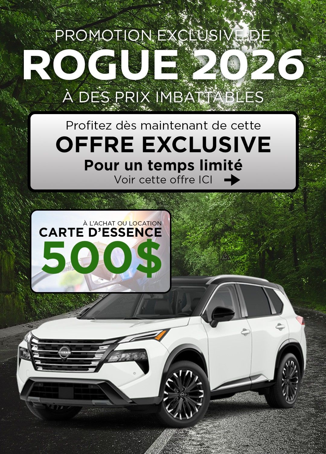 Promotion du Nissan Rogue à partir de 114$\semaine chez Coupal & Brassard Nissan!