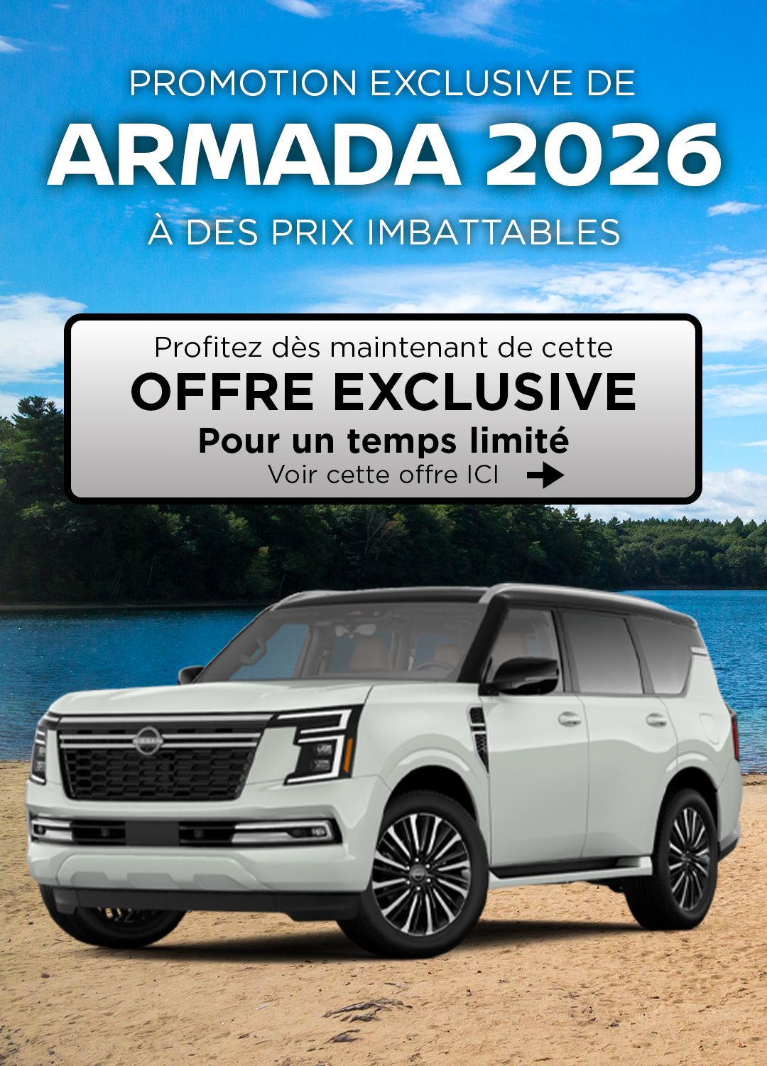 Promotion du Nissan Armada 2026 a partir de 310$\semaine chez Coupal Brassard Nissan!