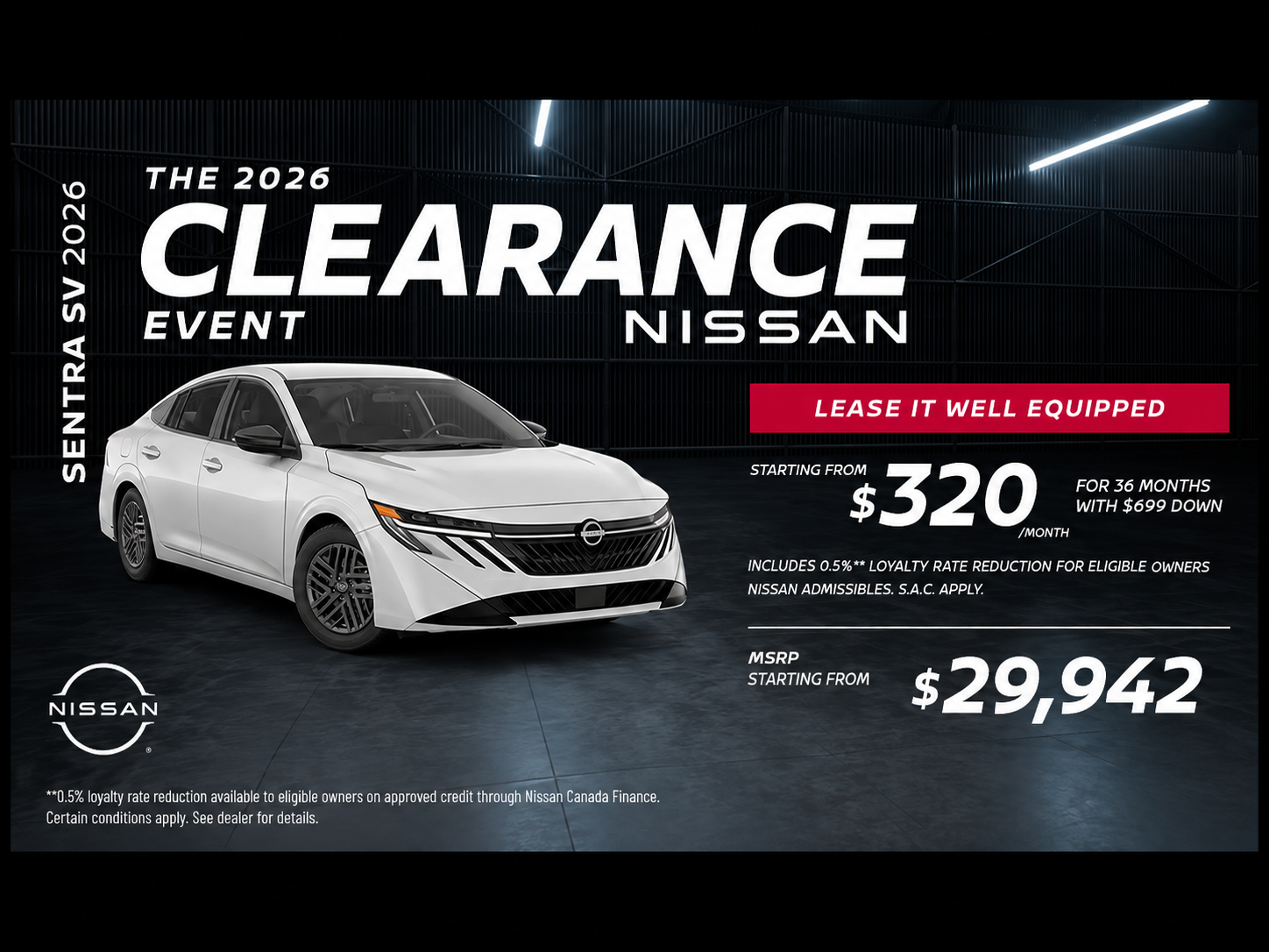 2026 Nissan Sentra Promotion Starting at Only $320/Month at Coupal & Brassard Nissan!