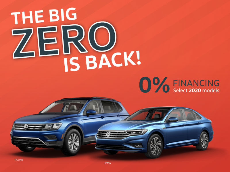 Country Hills Volkswagen The Big ZERO is Back with 0 financing!