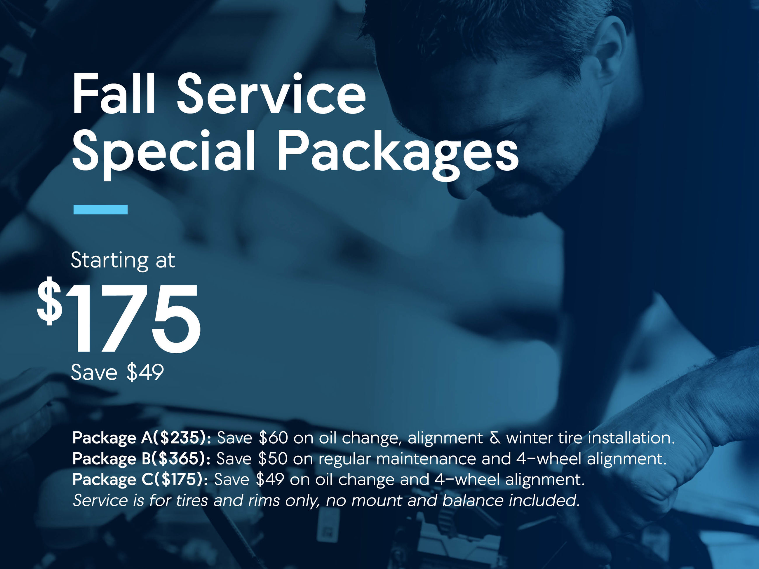 Fall Service Special Packages Starting at $175.