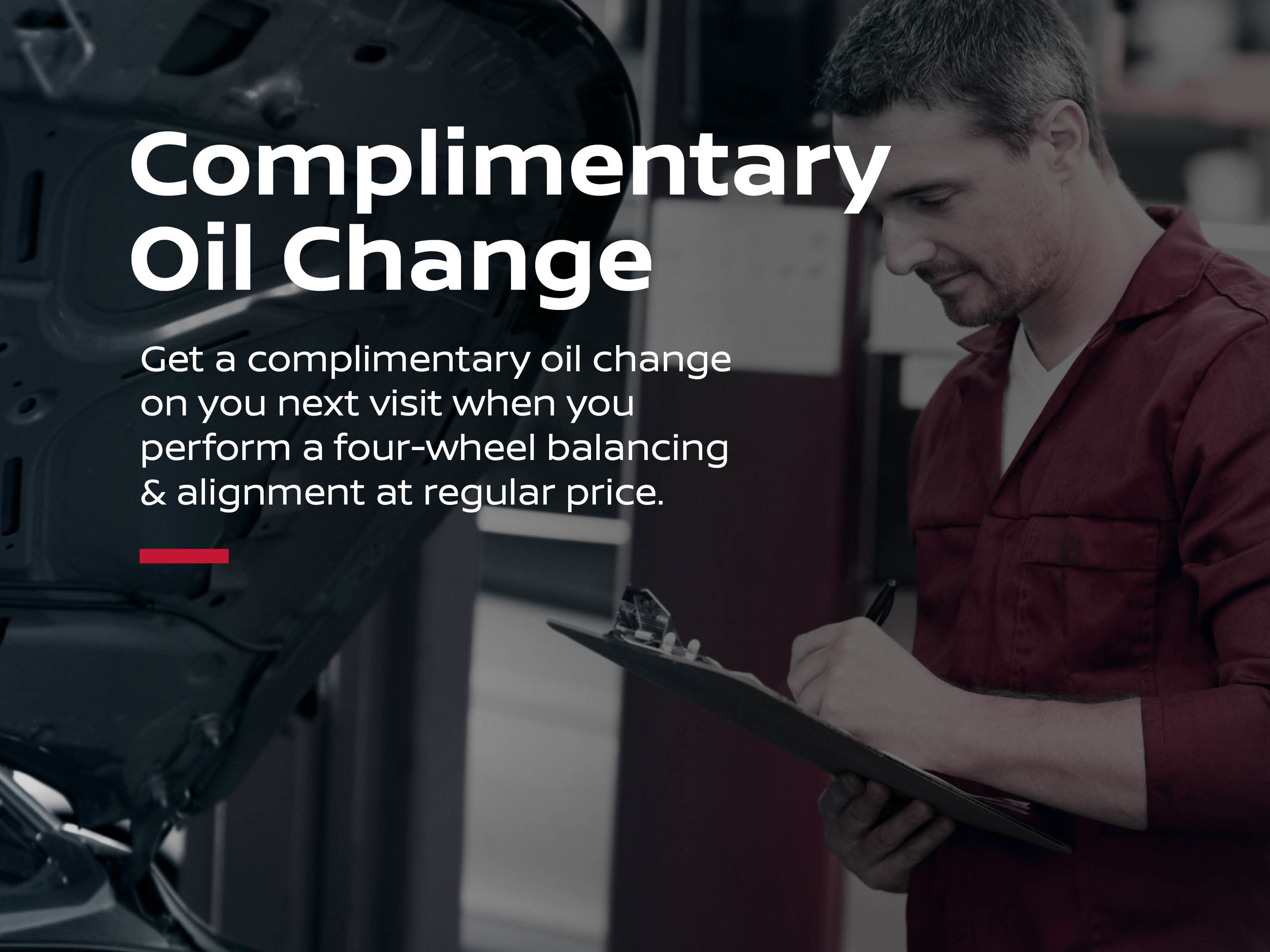 Complimentary Oil Change