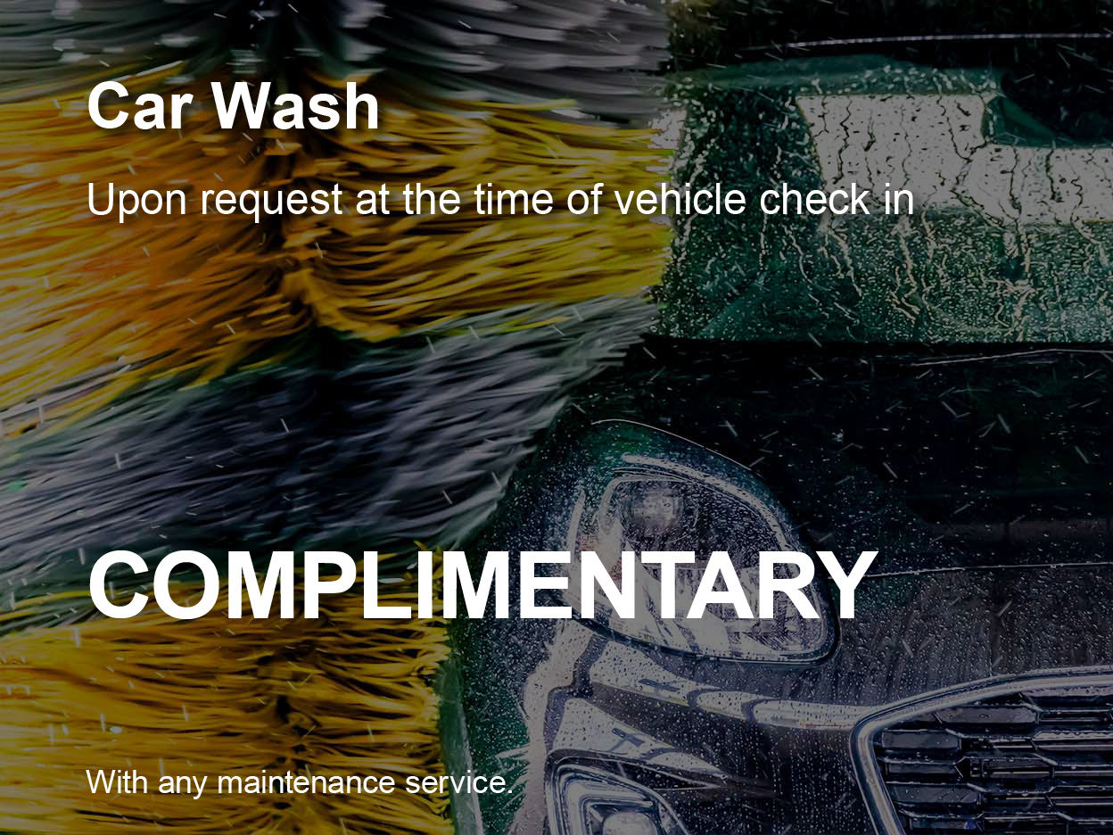 Complimentary Car Wash With Maintenance Services