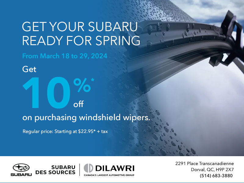 Get 10%* off on purchasing windshield wipers.
