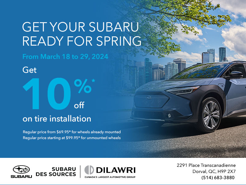 Get 10%* off tire installation.