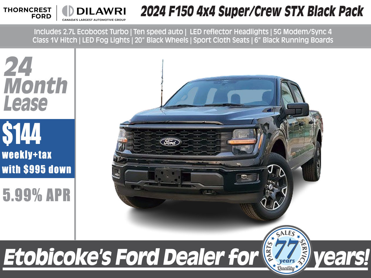 Thorncrest Ford | 2024 F-150 STX Black Pack in Toronto