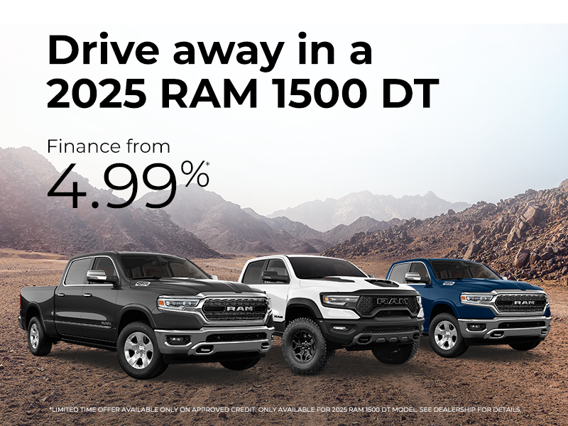 Drive away in a 2025 Ram 1500 DT