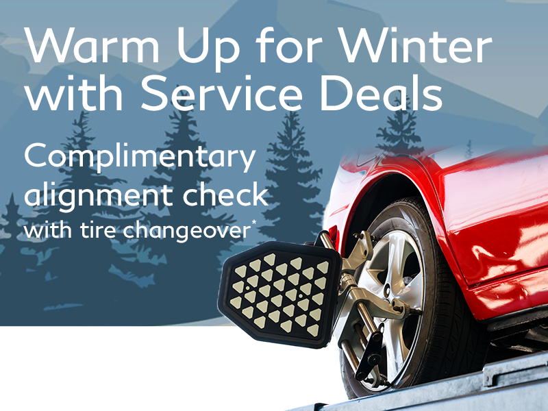 Complimentary alignment check with tire changeover