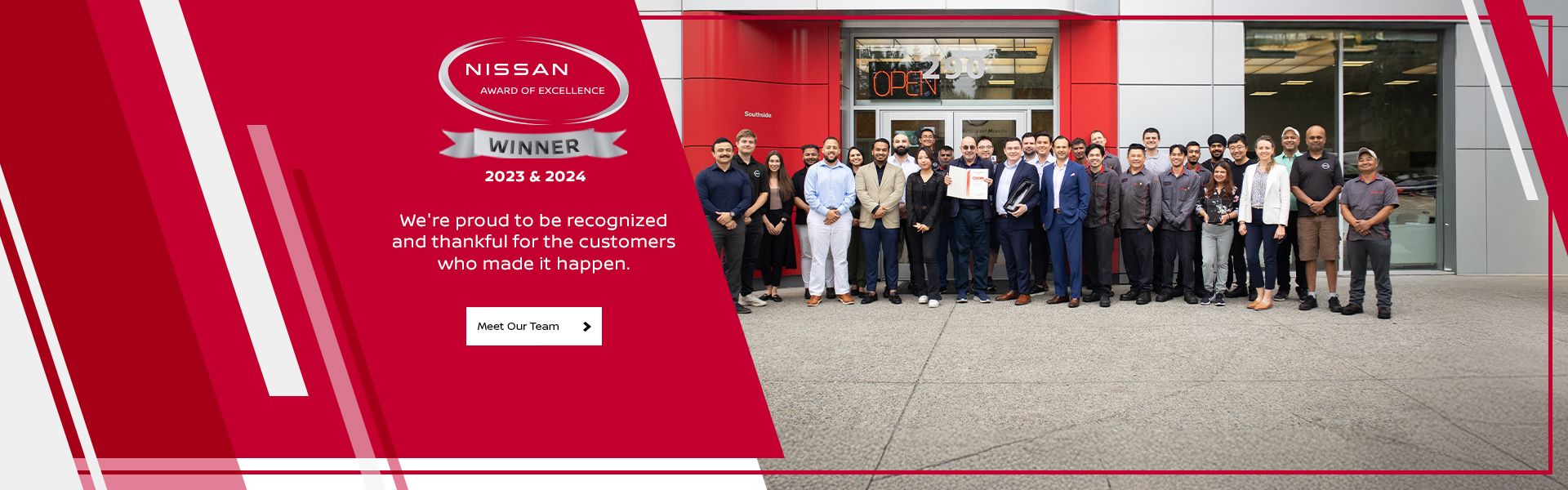 Awarded for Excellence by Nissan Canada