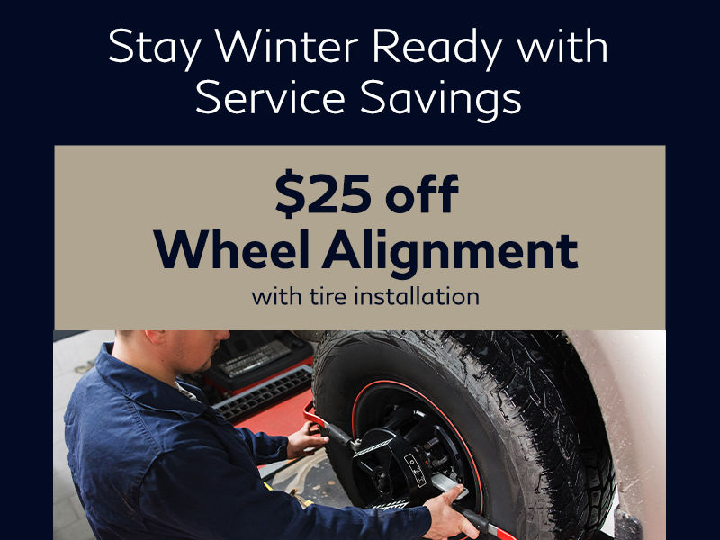 $25 off Wheel Alignment with Tire Installation