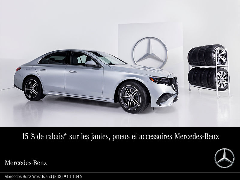15 % de rabais* sur les jantes, pneus et accessoires Mercedes-Benz.