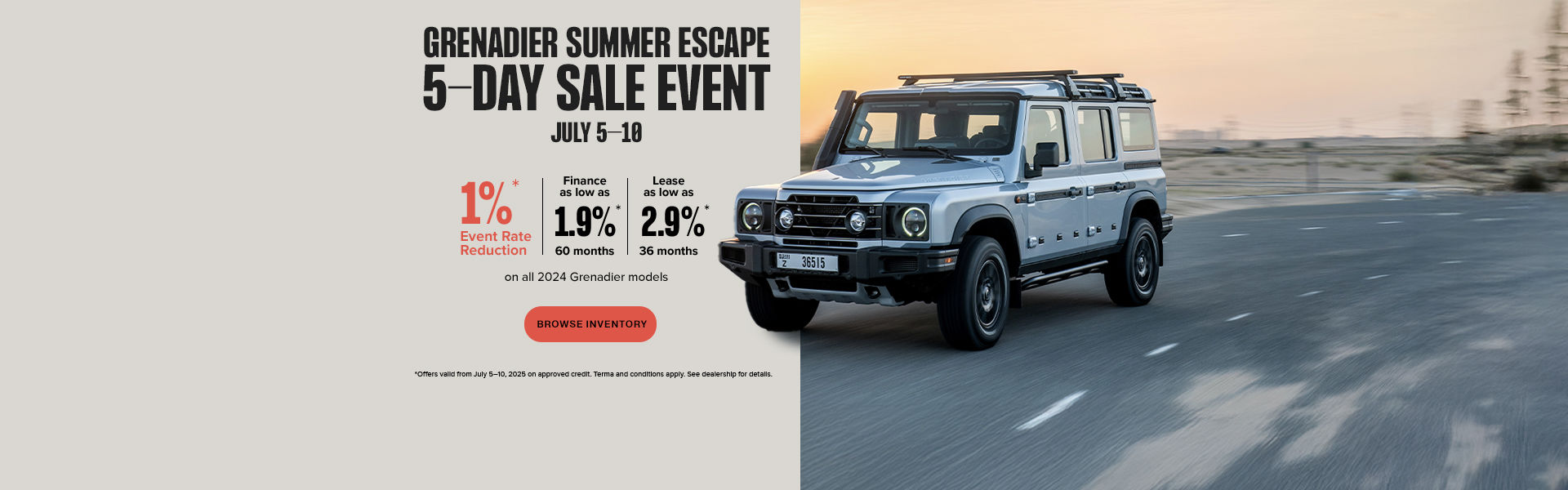 Summer Escape Sales Event - July 5-10