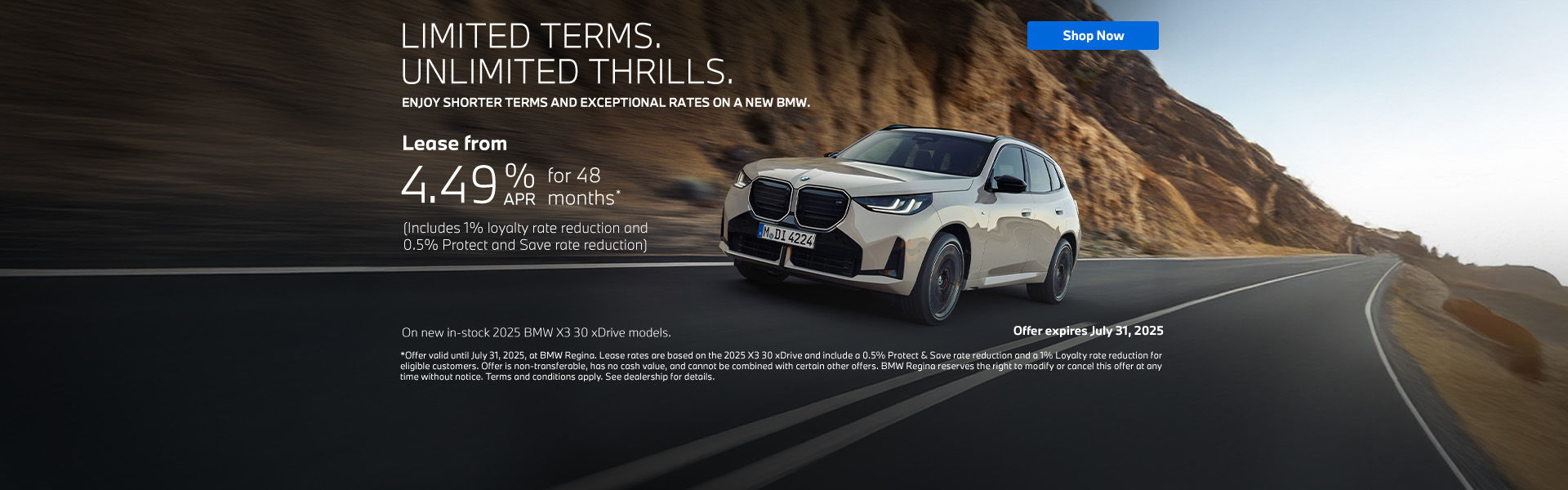 Limited Terms. Unlimited Thrills. – 2025 BMW X3