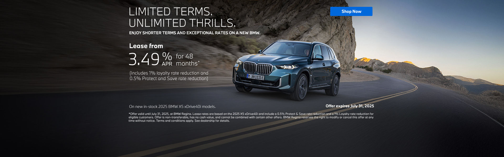 Limited Terms. Unlimited Thrills. – 2025 BMW X5