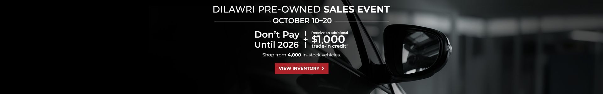Dilawri Pre-Owned Sales Event Oct 2025
