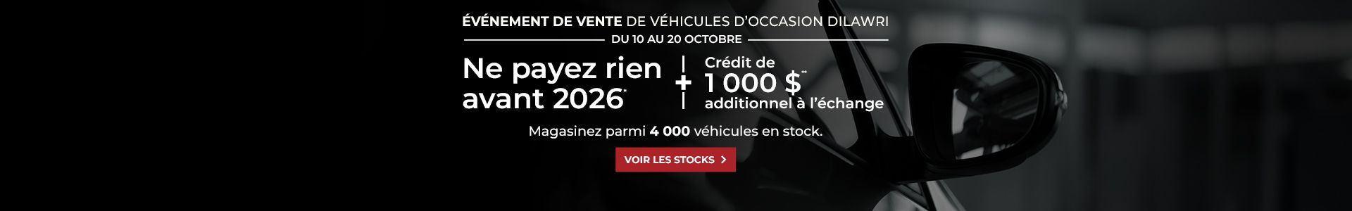 l’Événement de vente Dilawri de véhicules d’occasion Oct 2025