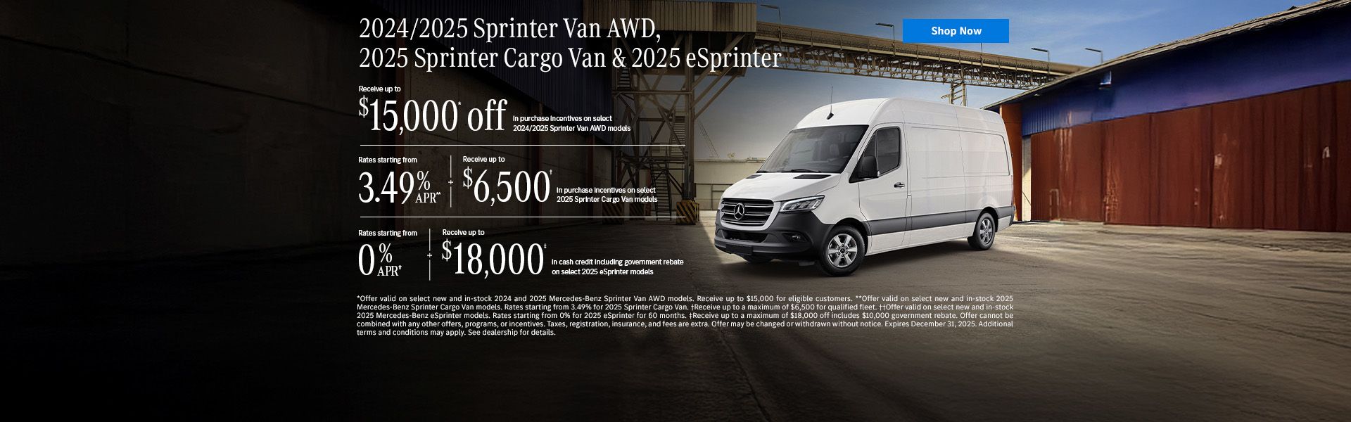 2024/2025 Sprinter Van AWD, 2025 Sprinter Cargo Van & 2025 eSprinter