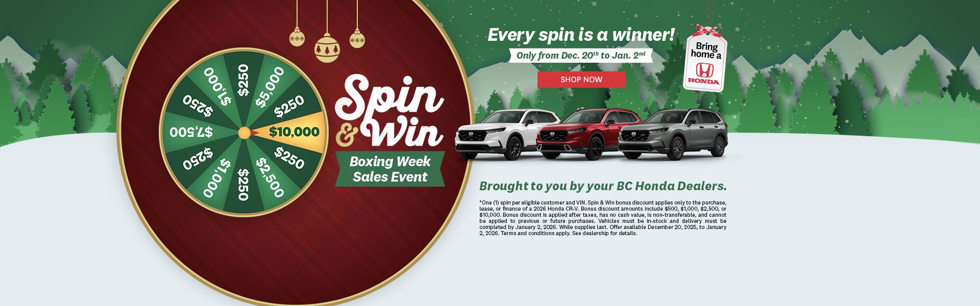 Spin & Win Boxing Week Sales Event