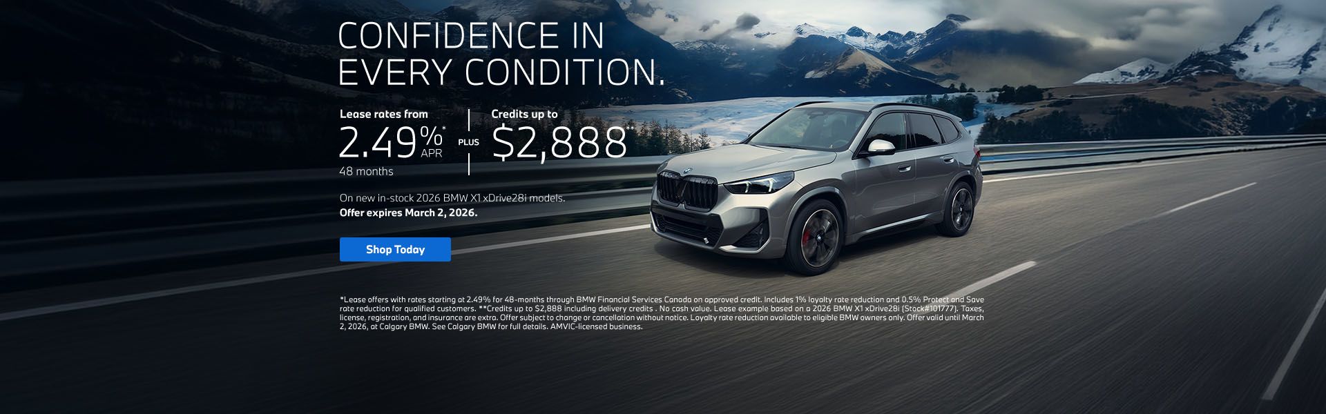 Confidence in Every Condition. | 2026 X1 xDrive28i