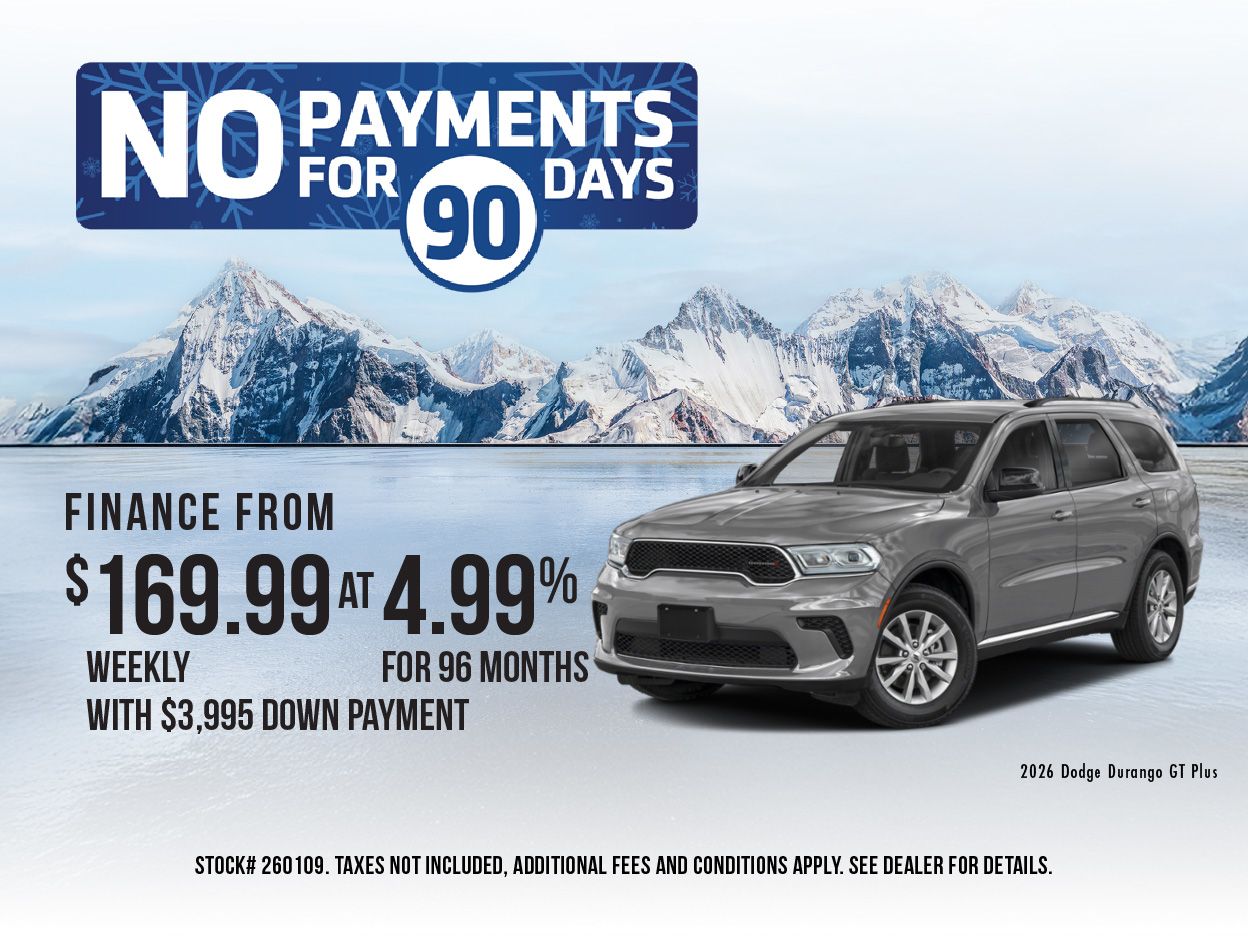 Get the 2026 Dodge Durango GT Plus | No Payment for 90 days