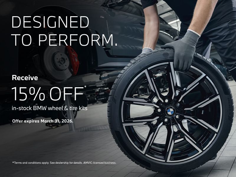 Designed to Perform | Receive 15% off in-stock BMW Wheel & Tire Kits
