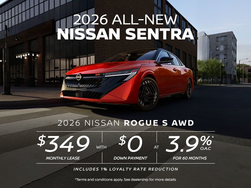 2026 All-new Nissan Sentra | Lease from $349 monthly