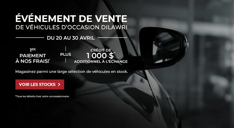 ÉVÉNEMENT DE VENTE DE VÉHICULES D'OCCASION |  DU 20 AU 30 AVRIL (Copie)