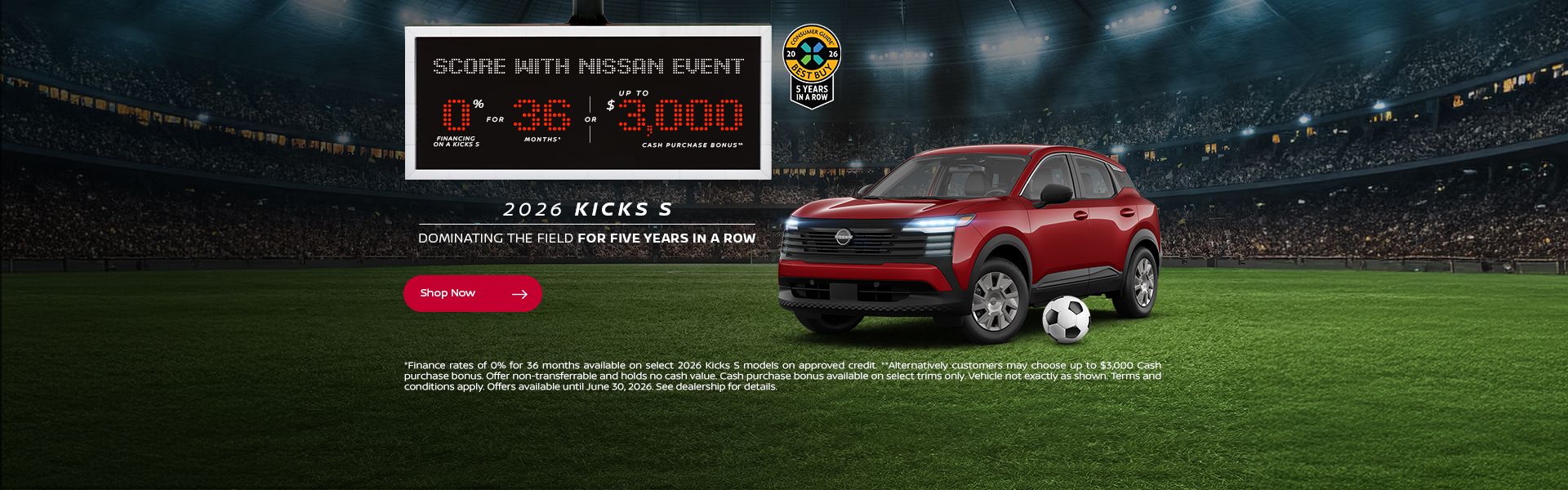 Score with Nissan Event | 2026 Kicks S