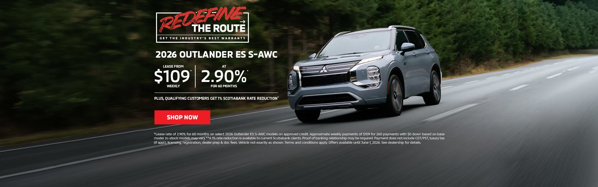 Redefine the Route | 2026 Outlander ES S-AWC