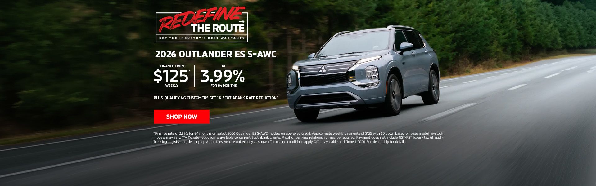 Redefine the Route | 2026 Outlander ES S-AWC