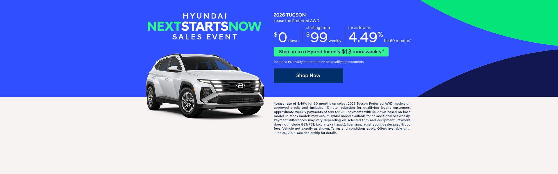 Hyundai Next Starts Now Sales Event | 2026 Tucson